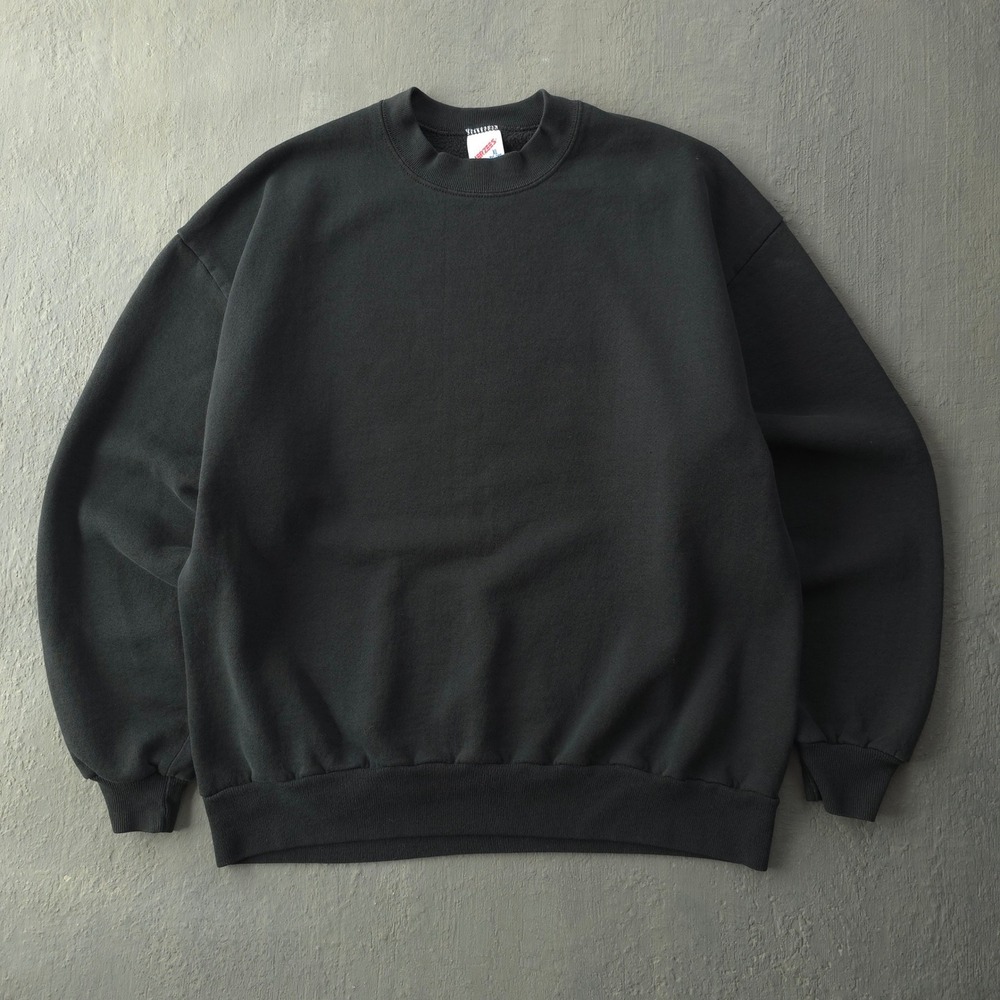 Vintage 90s Jerzees Black Sweatshirt XL Blank Made in USA
